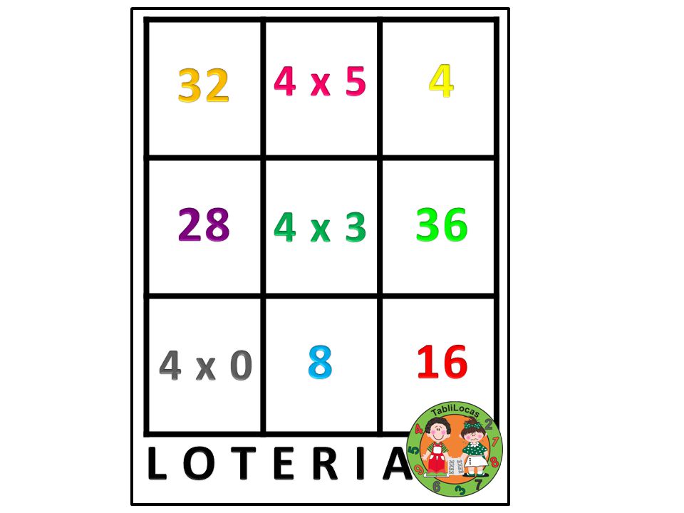 4 x x x 0 L O T E R I A