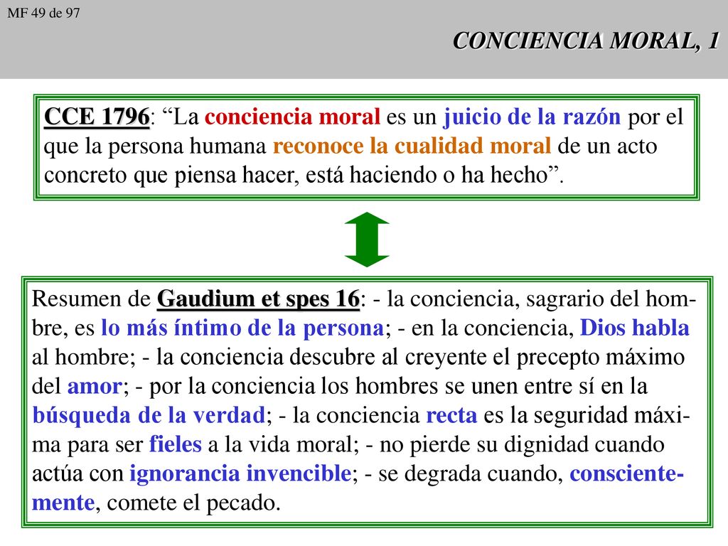 CCE 1796: La conciencia moral es un juicio de la razón por el