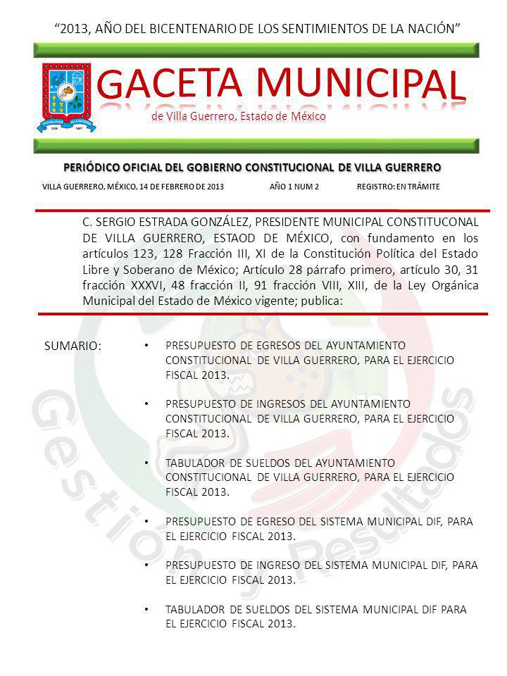 2013, AÑO DEL BICENTENARIO DE LOS SENTIMIENTOS DE LA NACIÓN