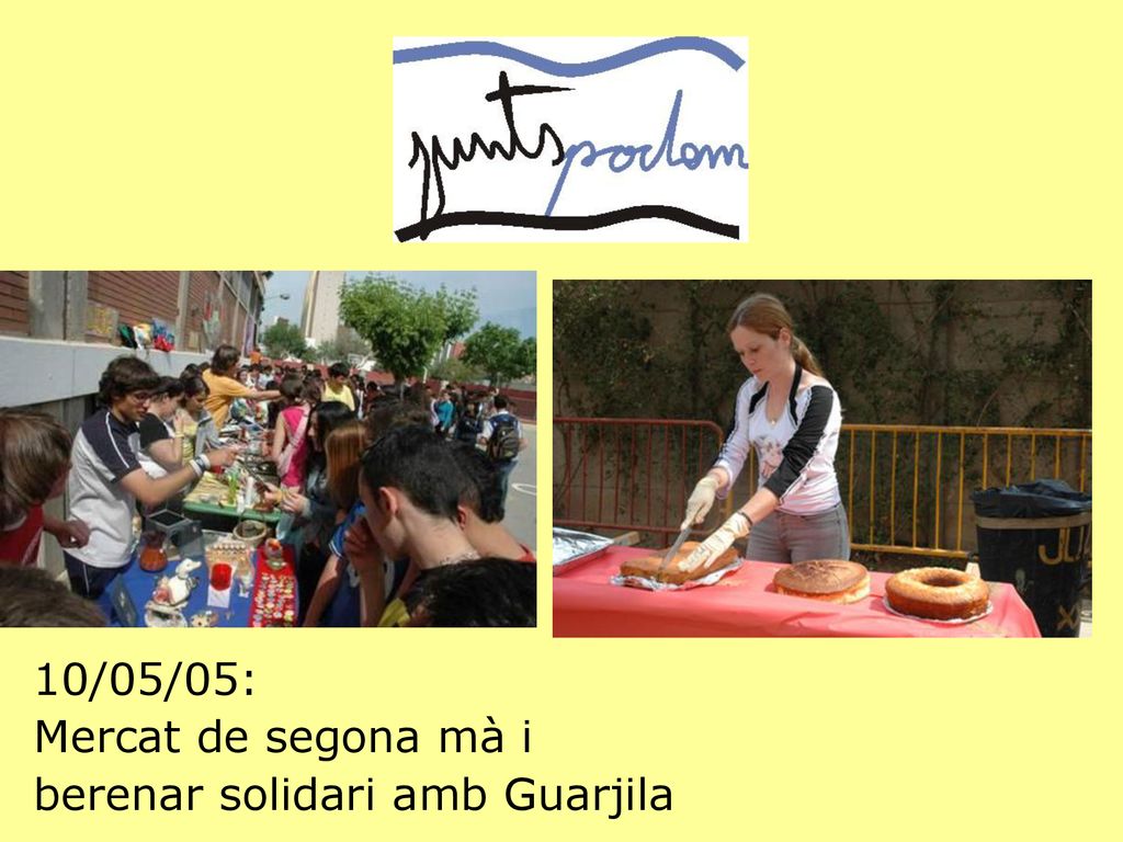 10/05/05: Mercat de segona mà i berenar solidari amb Guarjila