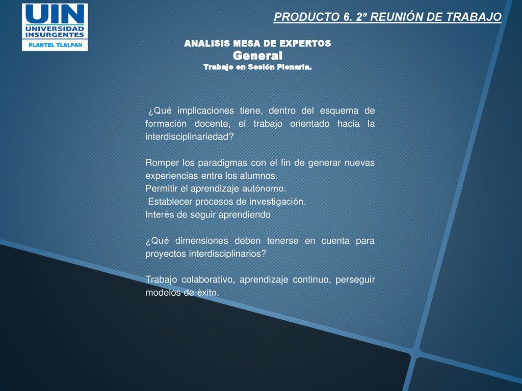 PRODUCTO 6. 2ª REUNIÓN DE TRABAJO