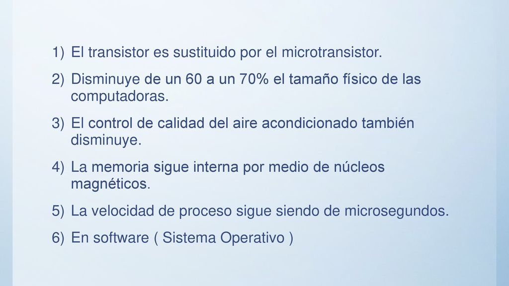 El transistor es sustituido por el microtransistor.