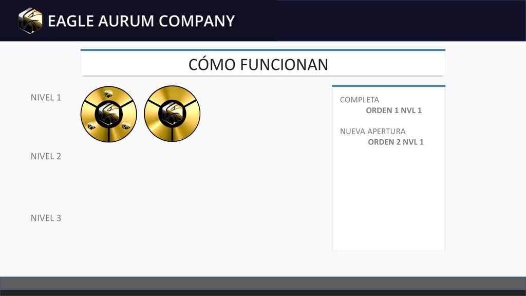 CÓMO FUNCIONAN NIVEL 1 NIVEL 2 NIVEL 3 COMPLETA ORDEN 1 NVL 1