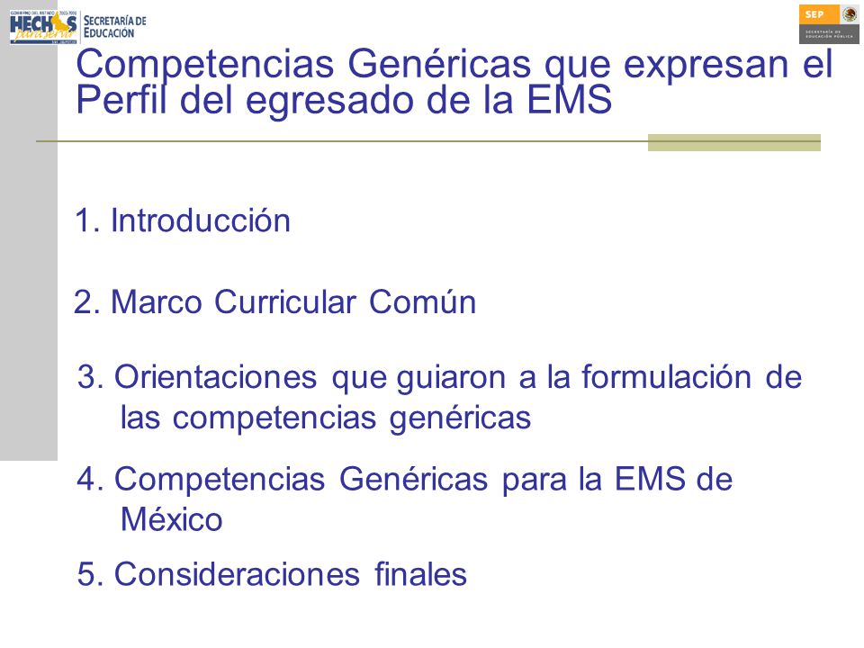 Competencias Genéricas que expresan el Perfil del egresado de la EMS