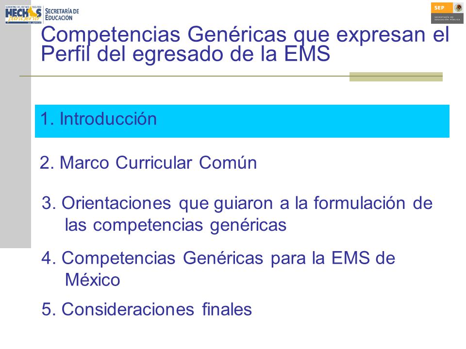 Competencias Genéricas que expresan el Perfil del egresado de la EMS