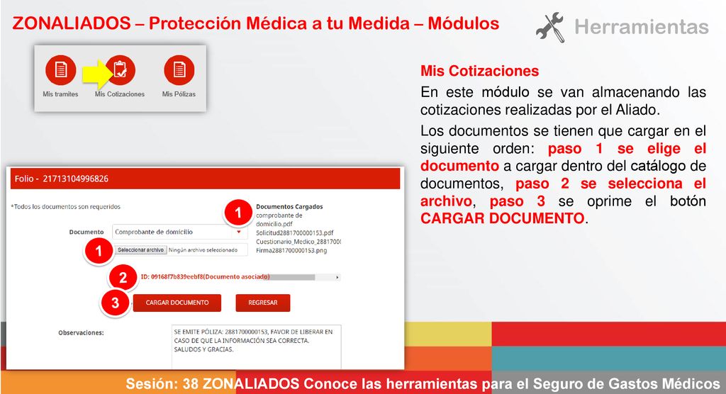 Herramientas ZONALIADOS – Protección Médica a tu Medida – Módulos