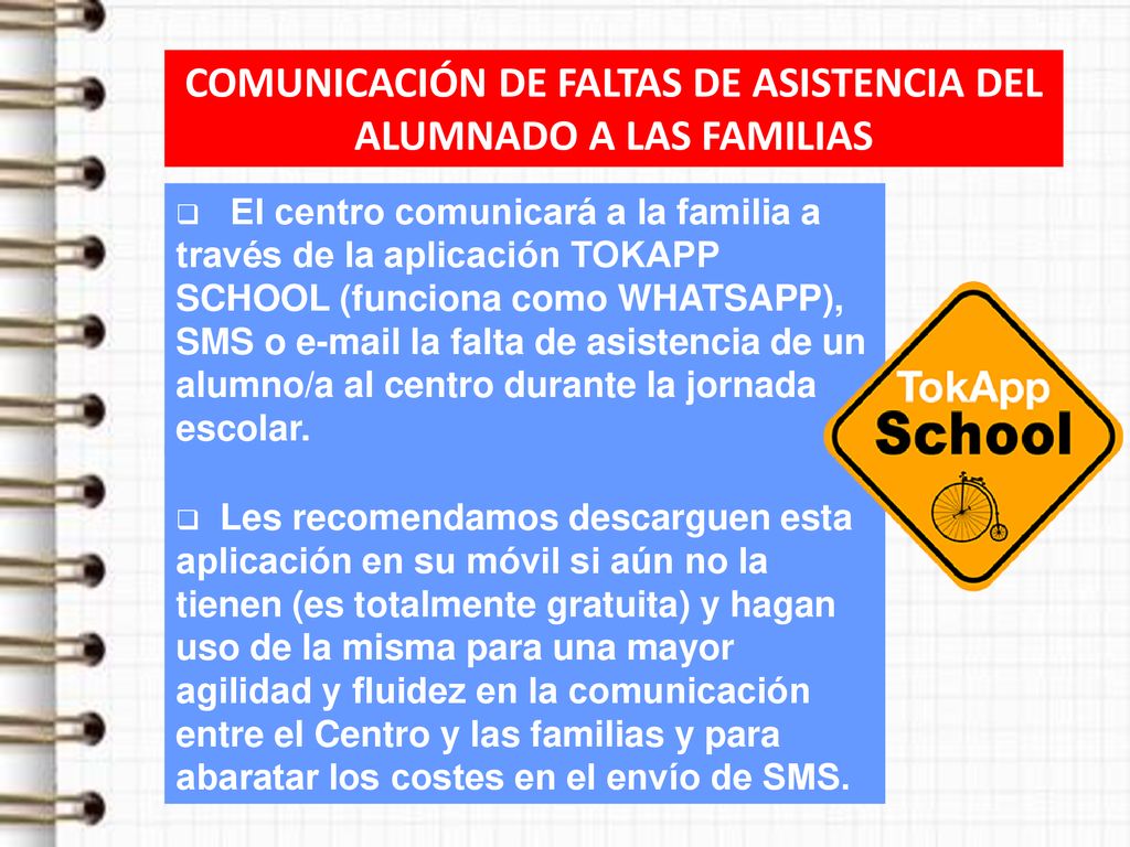 COMUNICACIÓN DE FALTAS DE ASISTENCIA DEL ALUMNADO A LAS FAMILIAS