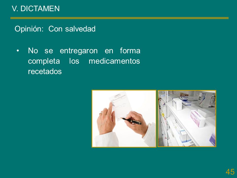 No se entregaron en forma completa los medicamentos recetados