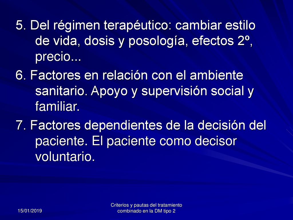 Criterios y pautas del tratamiento combinado en la DM tipo 2