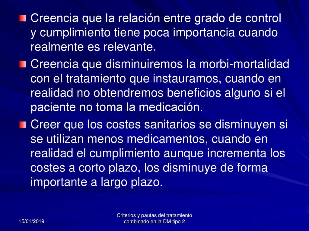 Criterios y pautas del tratamiento combinado en la DM tipo 2