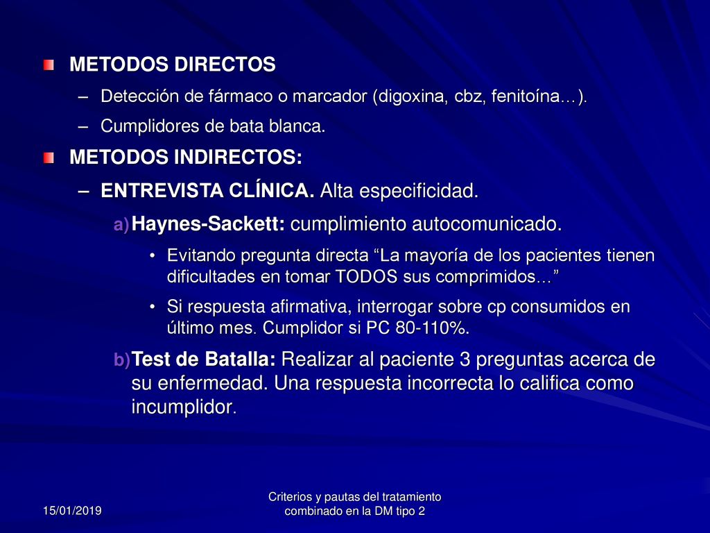 Criterios y pautas del tratamiento combinado en la DM tipo 2
