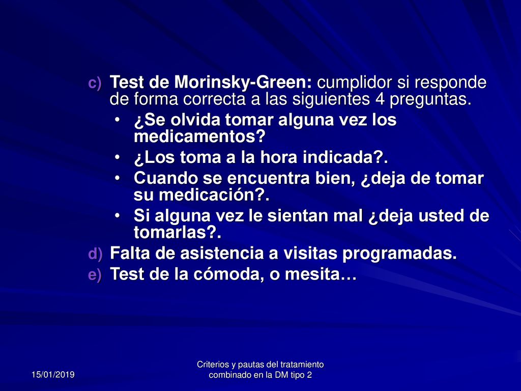 Criterios y pautas del tratamiento combinado en la DM tipo 2