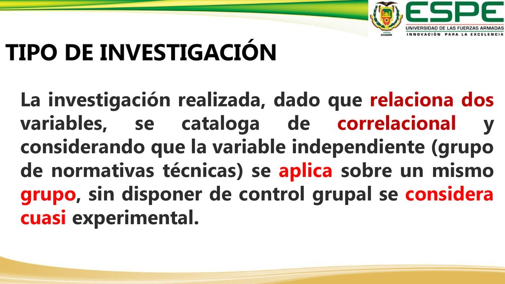 TIPO DE INVESTIGACIÓN TIPO DE INVESTIGACIÓN.