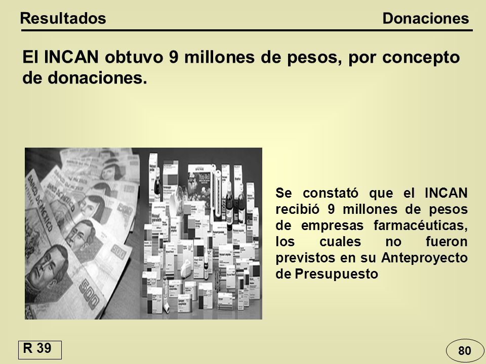 El INCAN obtuvo 9 millones de pesos, por concepto de donaciones.