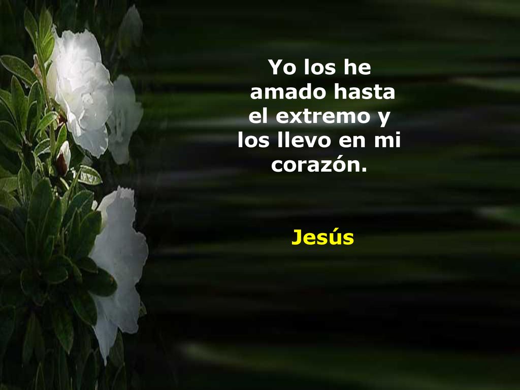 Yo los he amado hasta el extremo y los llevo en mi corazón. Jesús
