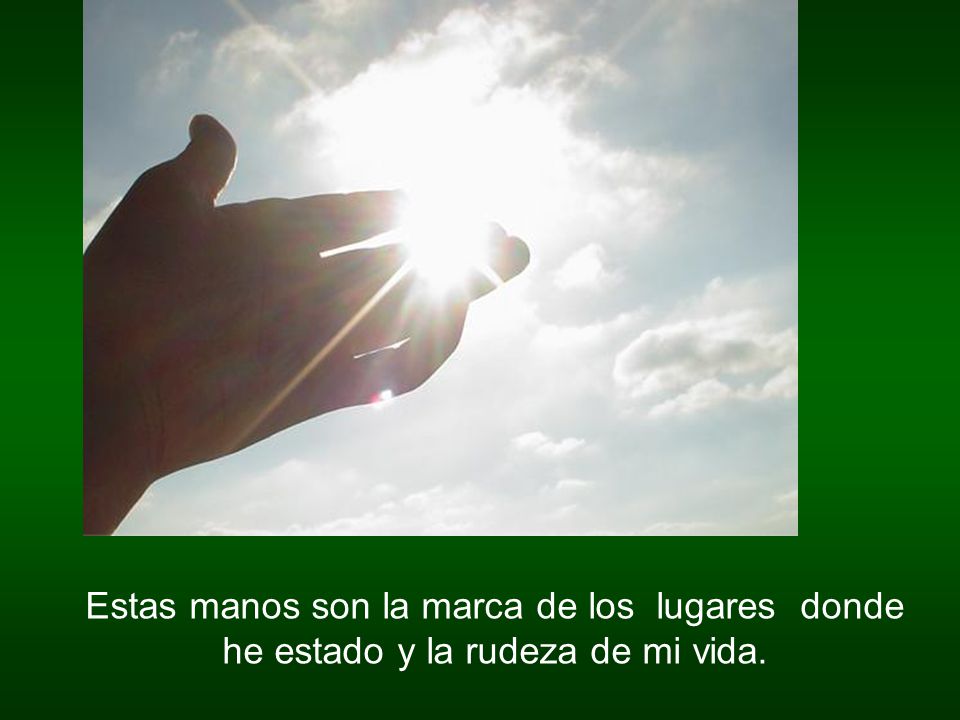 Estas manos son la marca de los lugares donde he estado y la rudeza de mi vida.
