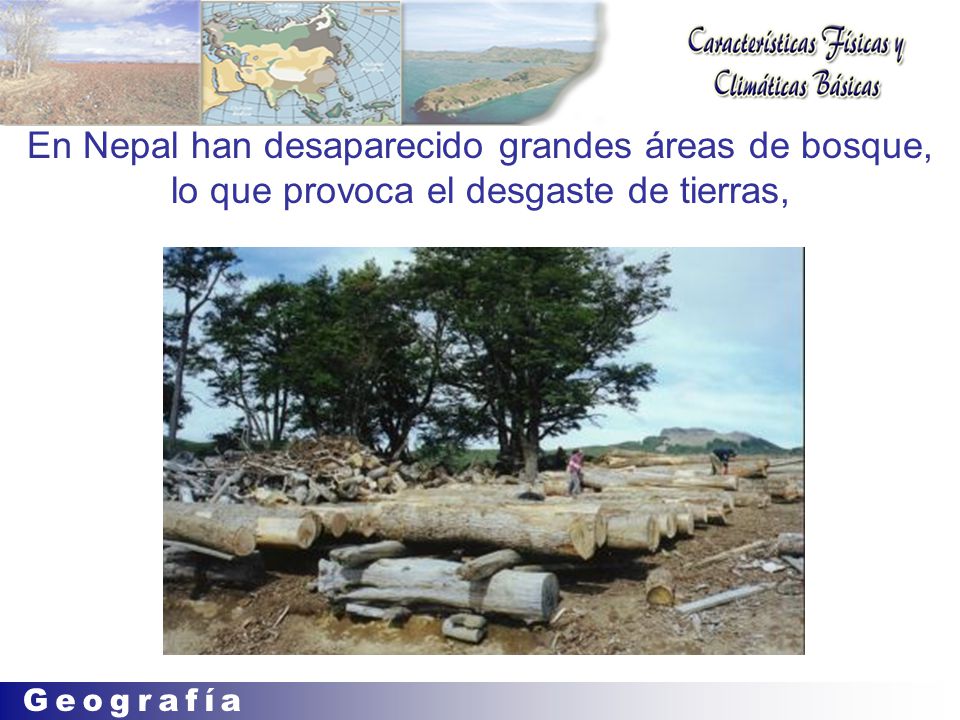 En Nepal han desaparecido grandes áreas de bosque, lo que provoca el desgaste de tierras,