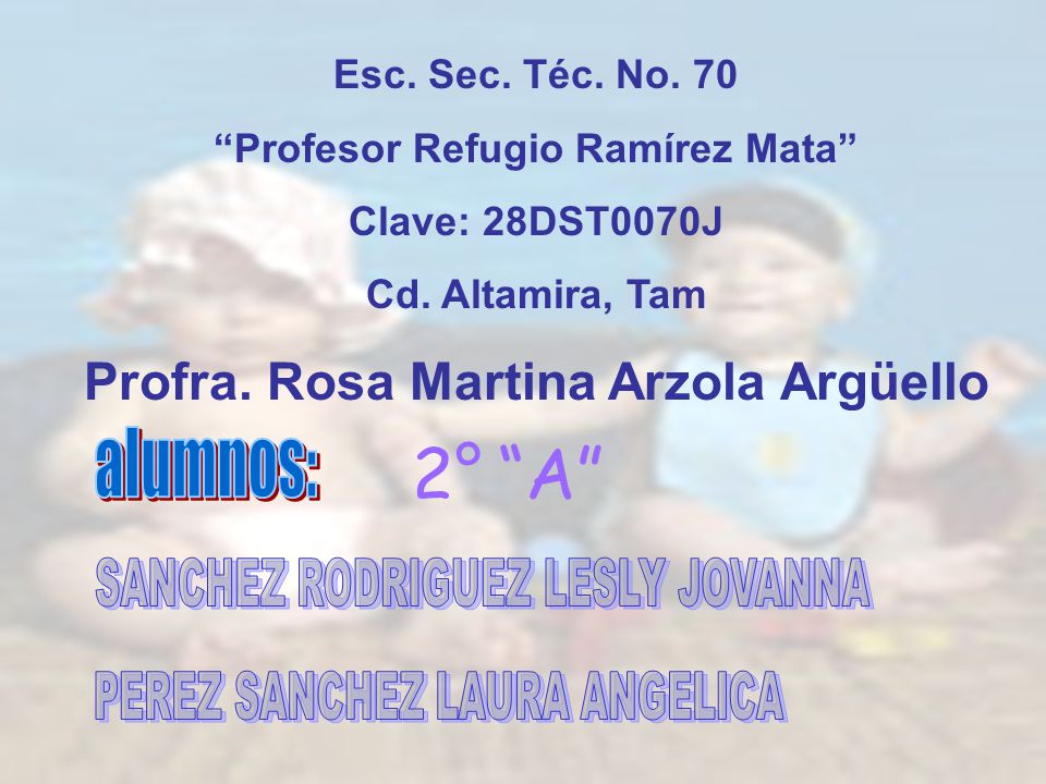 Profesor Refugio Ramírez Mata Profra. Rosa Martina Arzola Argüello