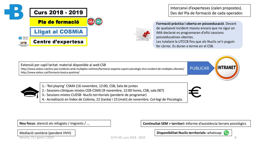 Curs Lligat al COSMiA Pla de formació Centre d’expertesa