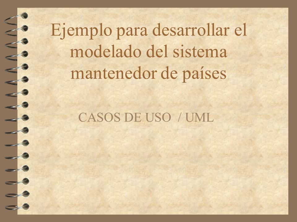 Ejemplo para desarrollar el modelado del sistema mantenedor de países