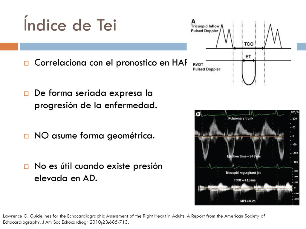 Índice de Tei Correlaciona con el pronostico en HAP .