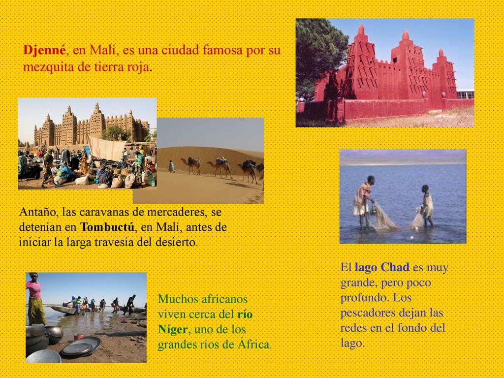 Djenné, en Malí, es una ciudad famosa por su mezquita de tierra roja.