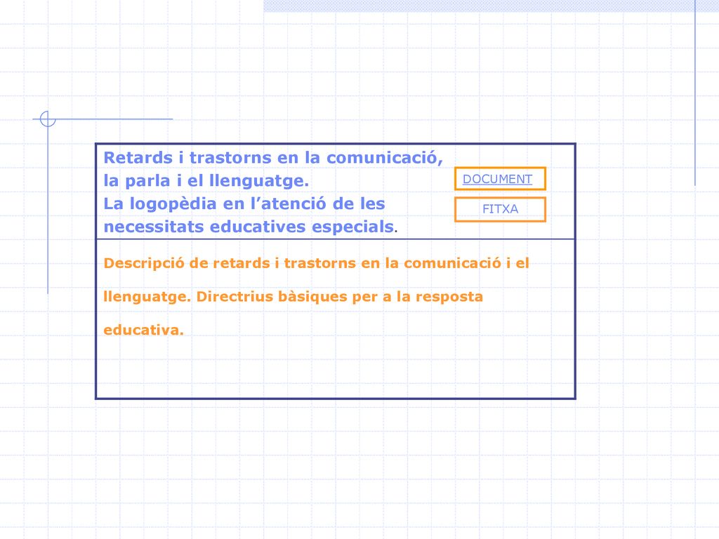 Retards i trastorns en la comunicació, la parla i el llenguatge.
