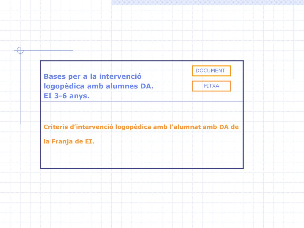 Bases per a la intervenció logopèdica amb alumnes DA. EI 3-6 anys.