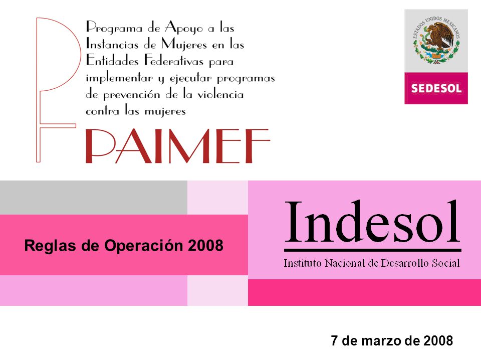 Reglas de Operación de marzo de 2008