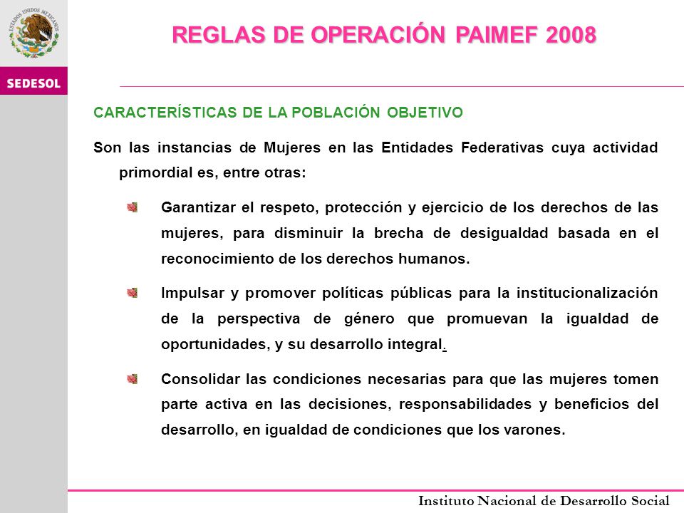 REGLAS DE OPERACIÓN PAIMEF 2008