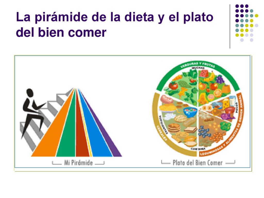 La pirámide de la dieta y el plato del bien comer