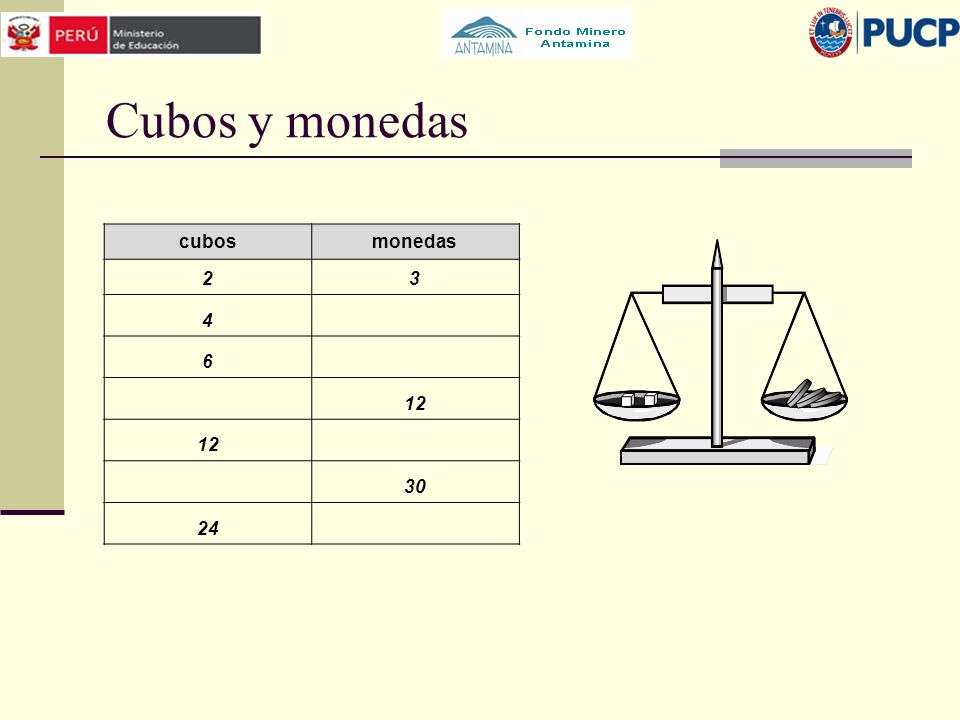 Cubos y monedas cubos monedas