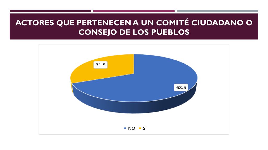 ACTORES QUE PERTENECEN A un Comité Ciudadano o Consejo de los Pueblos