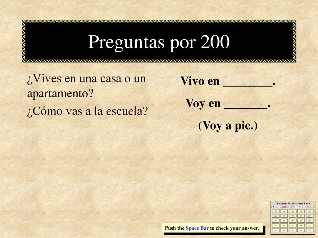 Preguntas por 200 ¿Vives en una casa o un apartamento