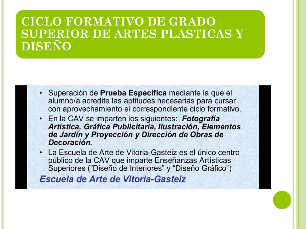 CICLO FORMATIVO DE GRADO SUPERIOR DE ARTES PLASTICAS Y DISEÑO