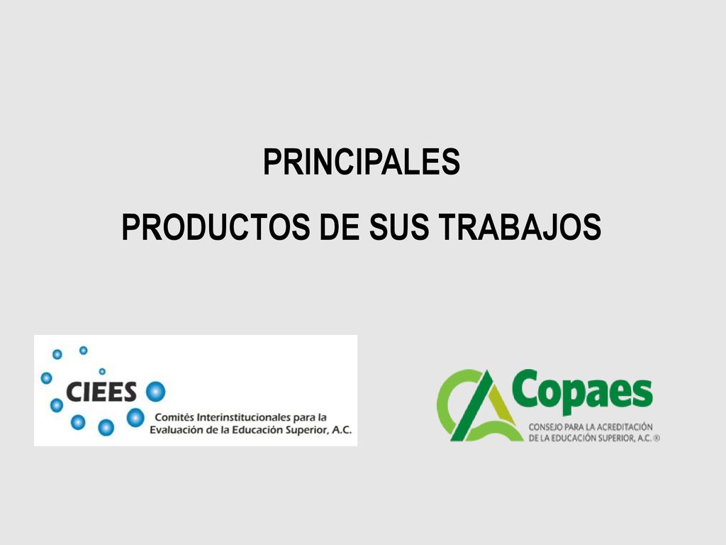 PRODUCTOS DE SUS TRABAJOS