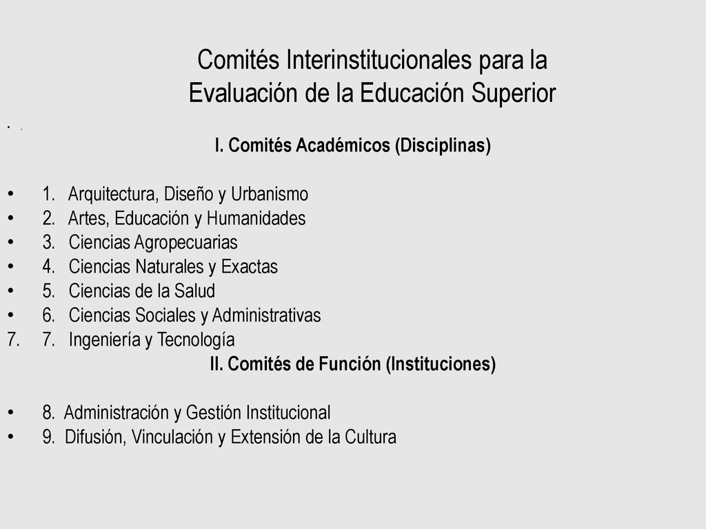 Comités Interinstitucionales para la Evaluación de la Educación Superior