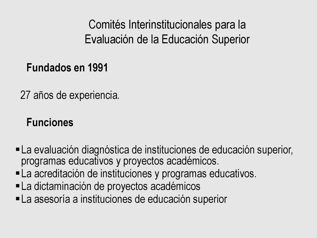 Comités Interinstitucionales para la Evaluación de la Educación Superior