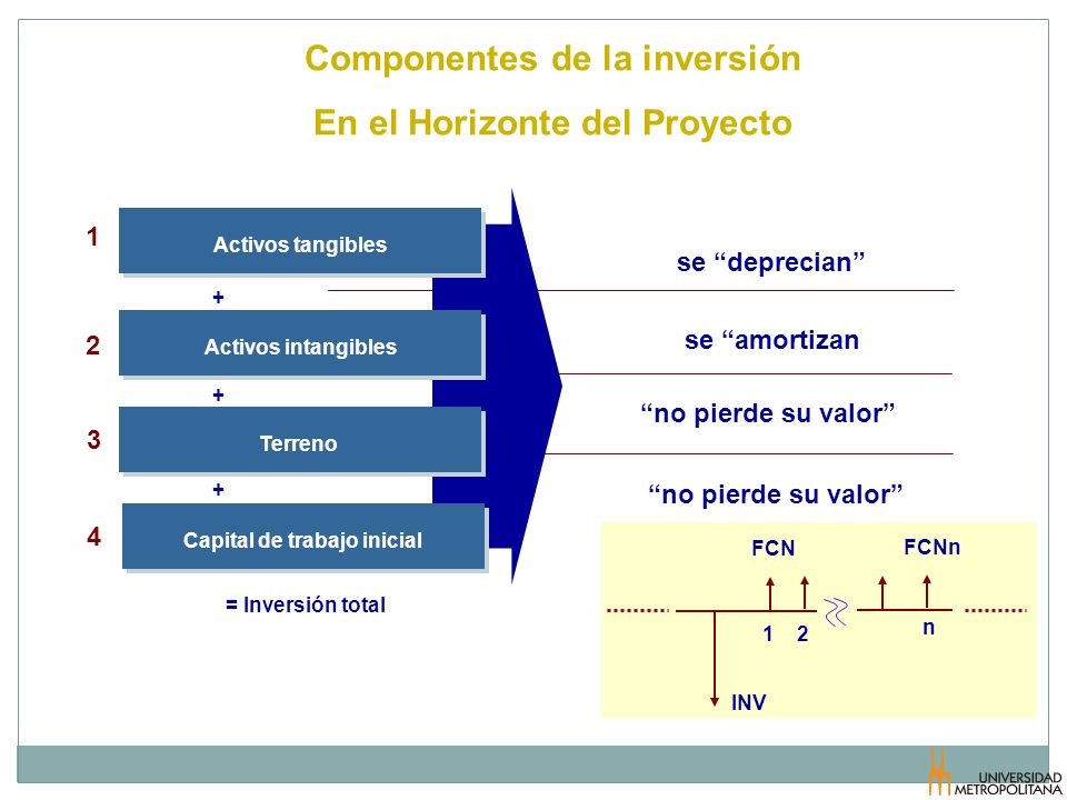 Componentes de la inversión En el Horizonte del Proyecto