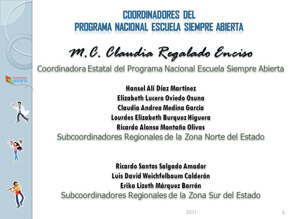 COORDINADORES DEL PROGRAMA NACIONAL ESCUELA SIEMPRE ABIERTA