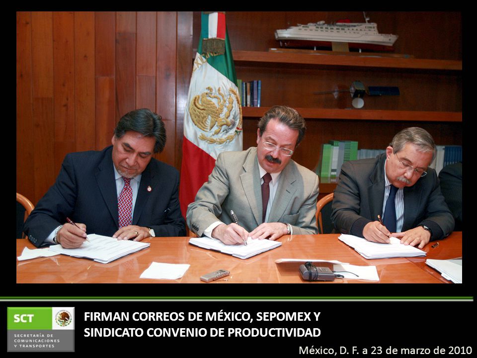 FIRMAN CORREOS DE MÉXICO, SEPOMEX Y SINDICATO CONVENIO DE PRODUCTIVIDAD