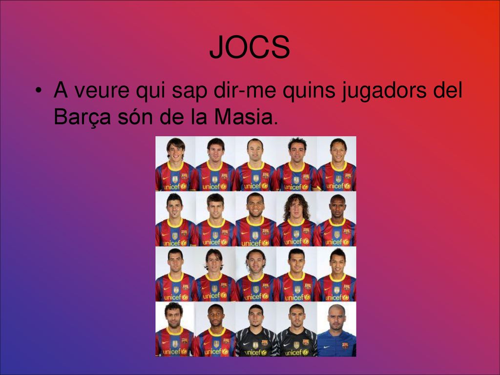 JOCS A veure qui sap dir-me quins jugadors del Barça són de la Masia.