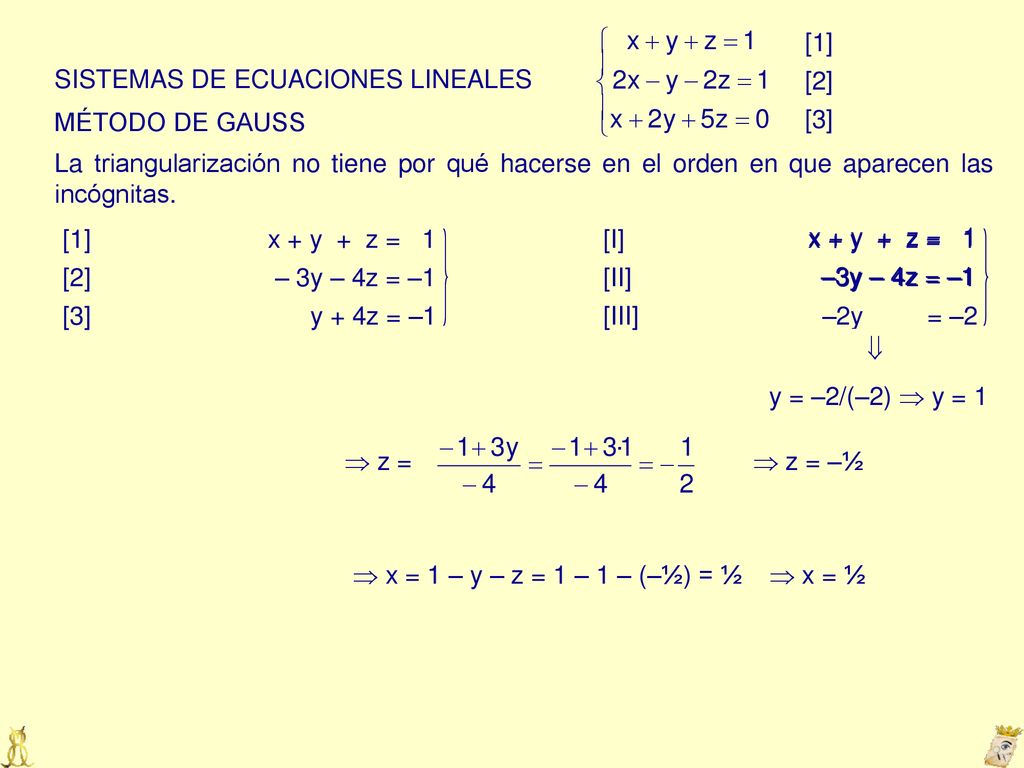 [1] [2] [3] SISTEMAS DE ECUACIONES LINEALES. MÉTODO DE GAUSS.