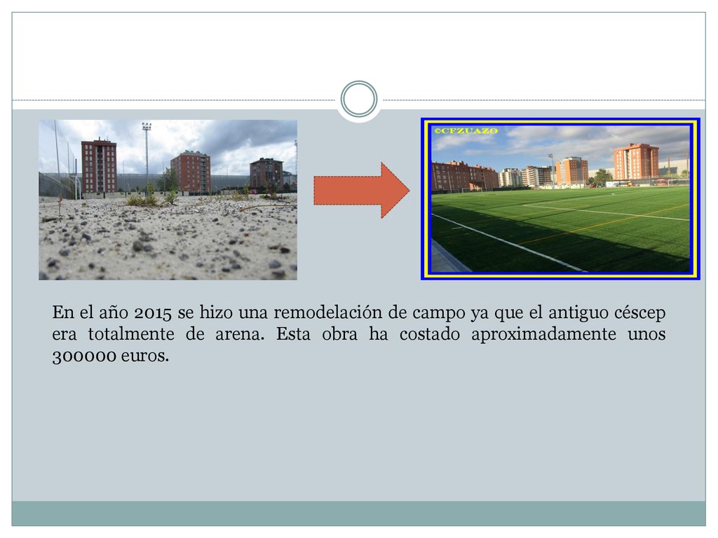 En el año 2015 se hizo una remodelación de campo ya que el antiguo céscep era totalmente de arena.