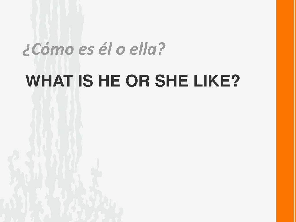 ¿Cómo es él o ella What is he or she like