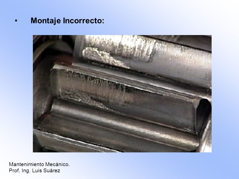 Montaje Incorrecto: Mantenimiento Mecánico. Prof. Ing. Luis Suárez