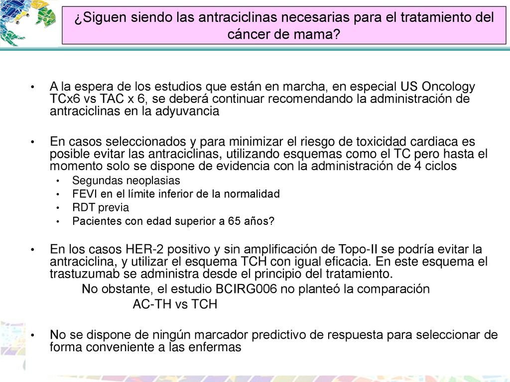 ¿Siguen siendo las antraciclinas necesarias para el tratamiento del cáncer de mama