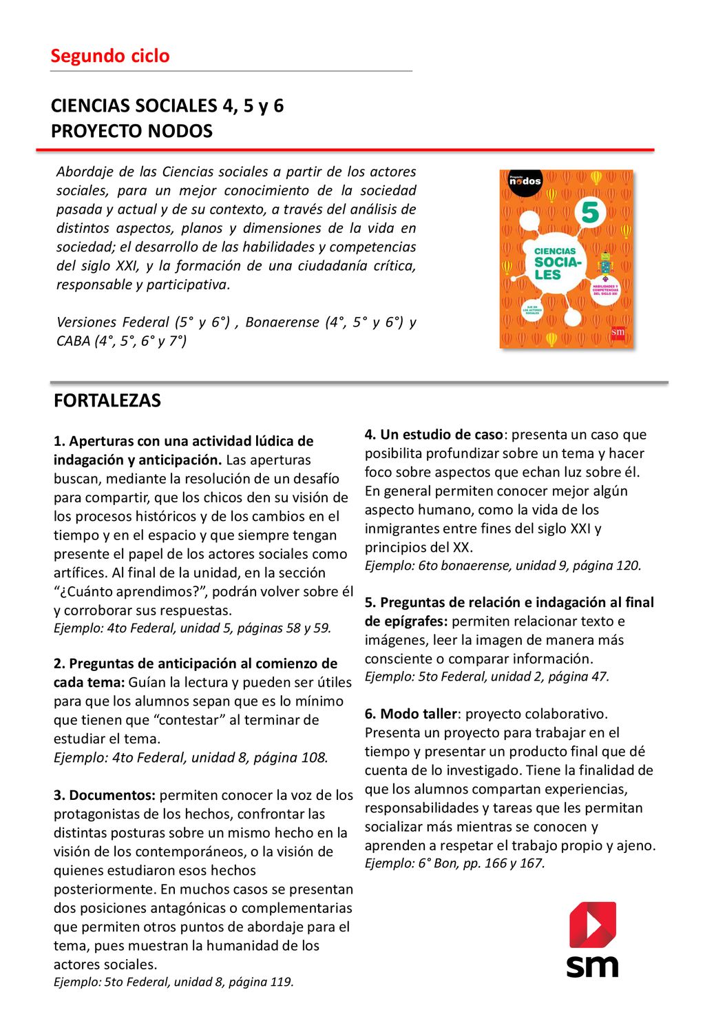 Segundo ciclo CIENCIAS SOCIALES 4, 5 y 6 PROYECTO NODOS FORTALEZAS