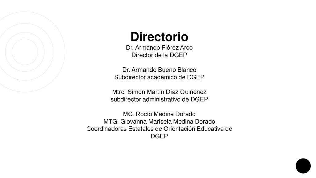Directorio Dr. Armando Flórez Arco Director de la DGEP