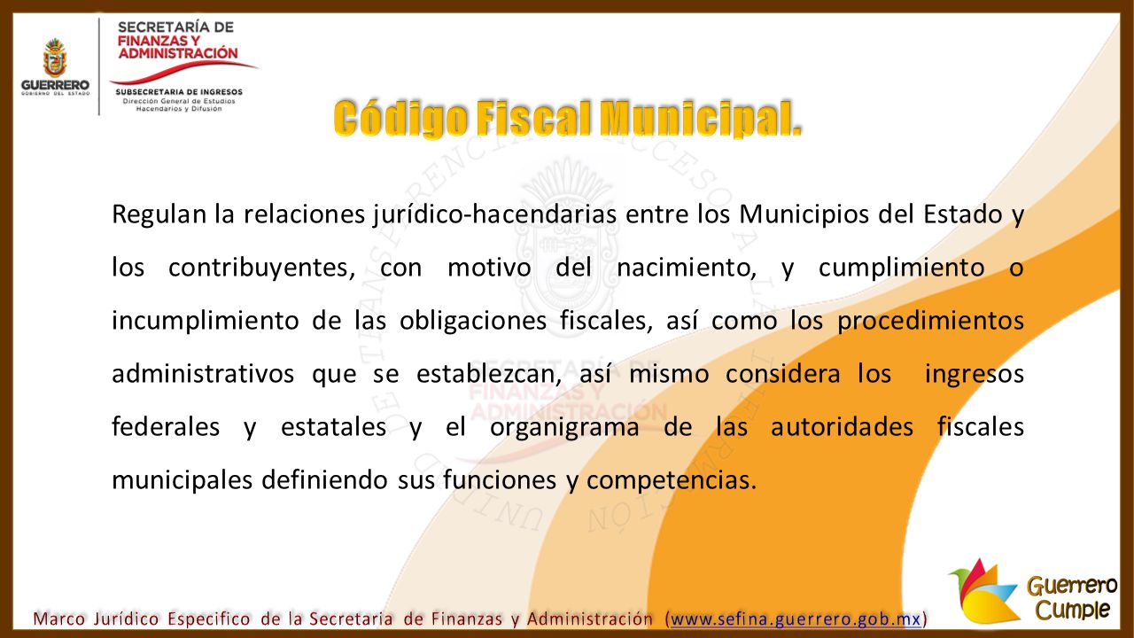 Código Fiscal Municipal.